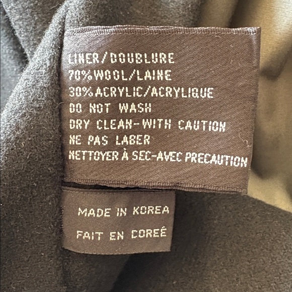 Jones New York Trench Coat Wool Liner Green Grey Size 46R - Picture 10 of 15